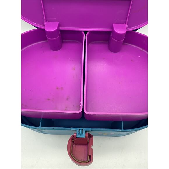 Vintage Teal Original Caboodles 3 Tier Makeup Storage Carrying Case With Mirror - Picture 6 of 10